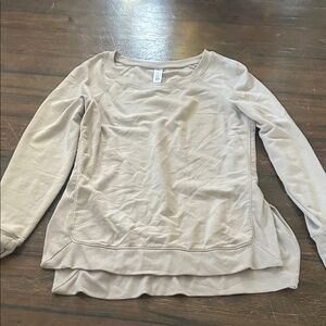 90 Degree By Reflex Beige Long Sleeve Top